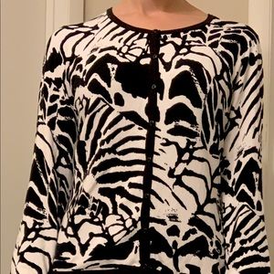 Talbots black and white cardigan. Size S.